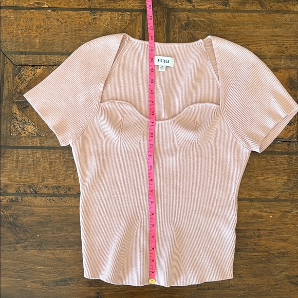 Pistola Light Pink Short Sleeve Sweater - Picture 7 of 7